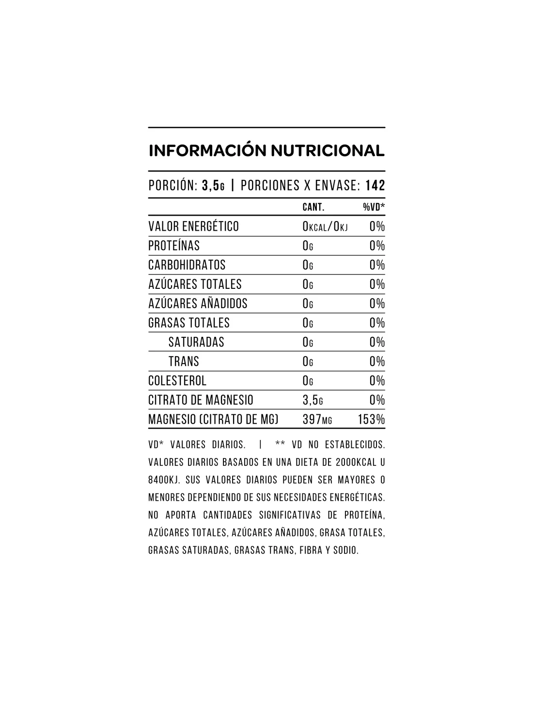 Citrato de Magnesio 500gr Star Nutrition - Imagen 2