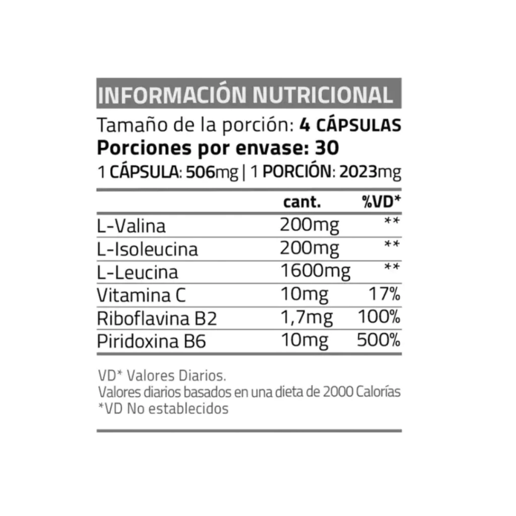 STAR NUTRITION - Bcaa 2000 120 Capsulas - Imagen 2